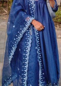 Partywear blue anarkali Trouser Dupatta Set 💙✨