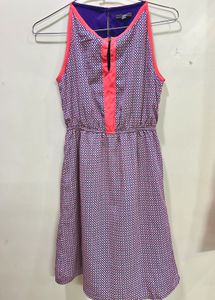 Stylish Purple and Neon Pink Geometric dress