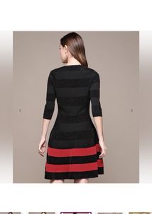 LABEL RITU KUMARFlared Dress with Contrast Stripes