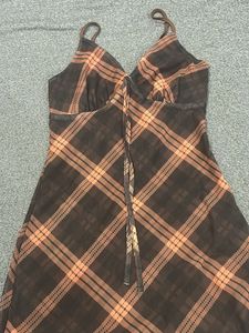 Brown Check Cute Dress