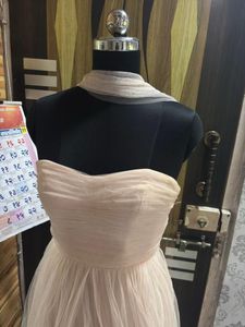 NUDE GOWN WITH SCARF