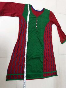 Stylish Red & Green Ethnic Kurta