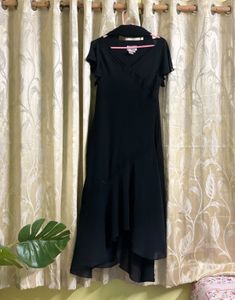 Beaded Black Dress With Scarf