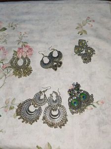 Assorted Silver Earrings Set of 5