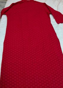 Red Lakhnavi Georgette Kurti