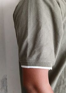 Men’s Olive Zipper Polo TShirt– Premium Collection