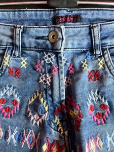 Ginger Embroidered Denim Shorts