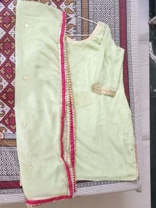 Ladies Shirt Sharara Set Fully Stiched.      Shirt Size-: Chest 44inch , Waist 52inch , Shirt Length 37inch           Sharrara Size-: Waist 52inch , Length 40inch , Hips 54-56inch