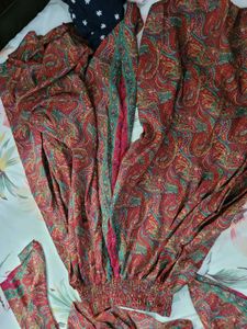 Bohemian Style Wrap Top With Plazzo Set