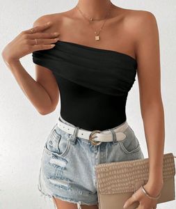 Black One-Shoulder Bodysuit