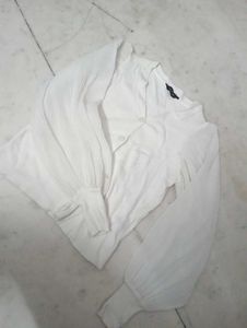 White Ribbed Cardigan