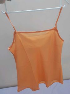 Lightweight Peach/Orange Sheer Cami Tank Top