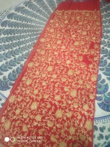 Red Embroidered Dupatta