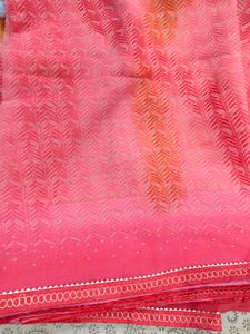 Pink Patterned Sari