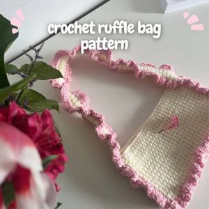 Pink Ruffle Crochet Bag