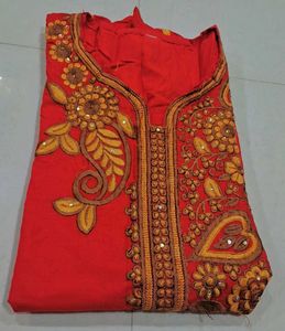 Elegant Red Embroidered Kurta