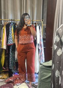 Rust Two-Piece Set with Pattern