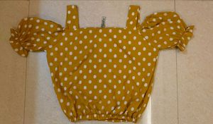 Yellow Polka Dot Crop Top