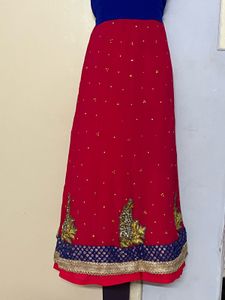 Pintrest Red &amp; Blue Embroidered Dress