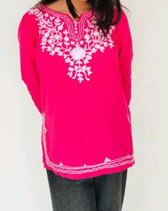 Pink Embroidered Kurta