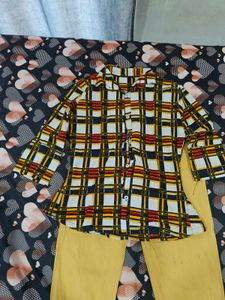 Plaid Shirt &amp; Mustard Pants