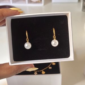Pearl Hoops Anti-tarnish