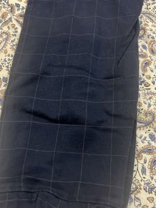A Navy Blue Checked Joggers  In L size