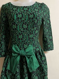 Green Lace Bow Dress