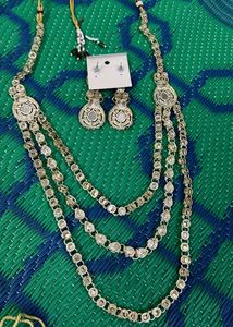 white diamond &amp; kundan Jewellery Set