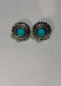 Oxidised circle Shape Tiny Stud Earrings for Women