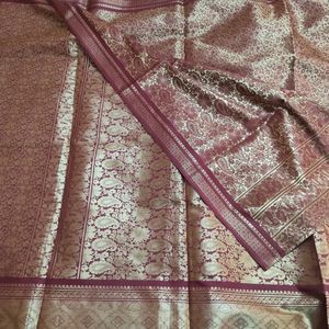 Maroon Pattu Like Saree