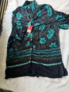 Retro Black &amp; Teal Hawaiian Shirt