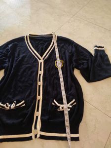 Navy Cardigan Sweater fits till 42 Stretchy