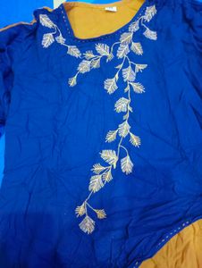 Stylish Blue &amp; Yellow Dress 44 Size