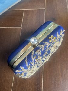 Unused Elegant Partywear Blue Clutch