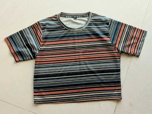 Striped Multicolour Crop Top