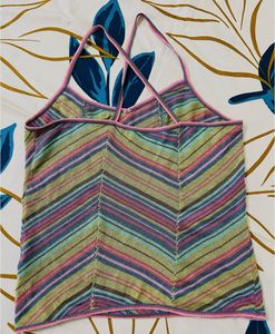 Multicolour Cross Lace Cami Top