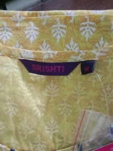 Srishti Yellow Printed Kurta - Size M