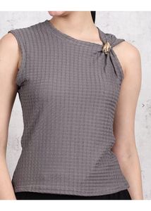 Stylish Grey Sleeveless Top