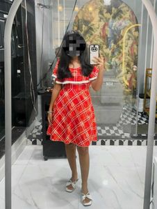 Red Plaid Mini Dress