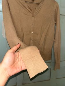 Banana Republic Beige Wool-Blend Cardigan (XS)
