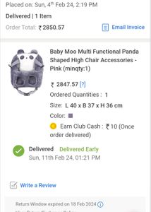 High Chair Support- Panda Shaped, Baby Moo