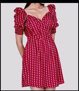 Red Bow + Polka Dot Dress Combo
