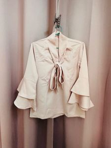 Satin Tie-Neck Blouse