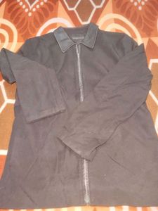 Black Color Zipper Coat