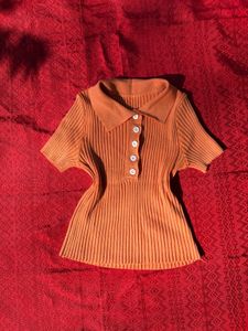 Cute Orange Polo Top