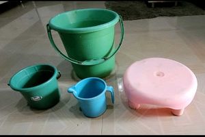 bucket 🪣 & mug & bath stand set