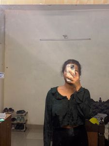 silk crop bell sleeves top