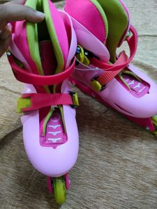 Pink Adjustable Roller Skates