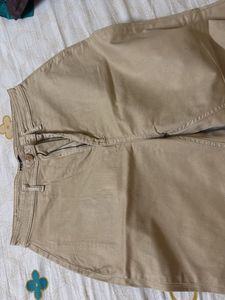 Beige Wide Leg Pants